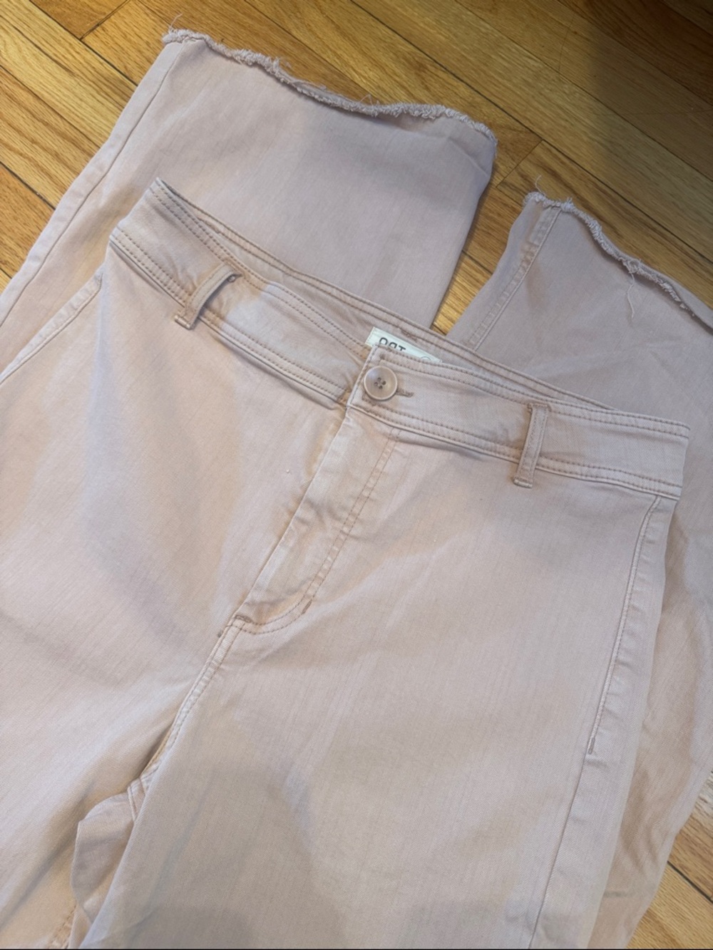 Oat Jeans Women’s High-Rise Wide-Leg Jeans in Pale Pink 12 31